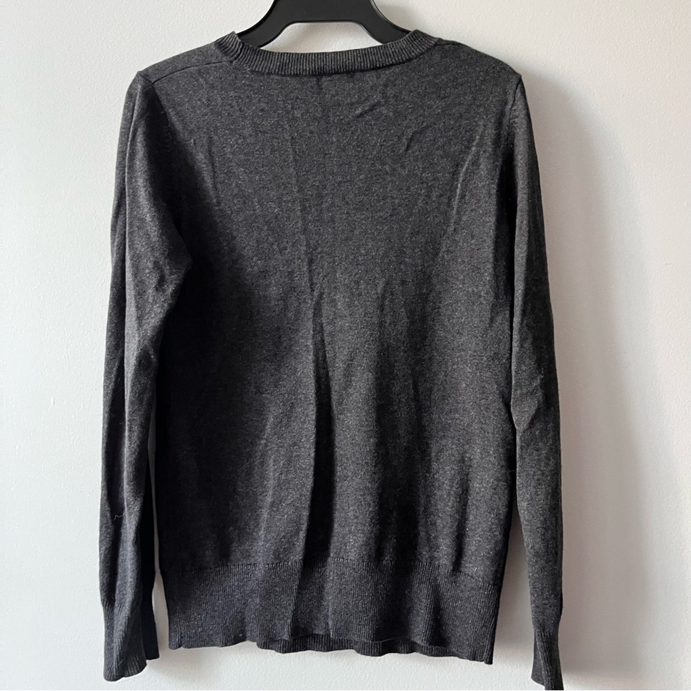 JOE FRESH Women's Sweater Gray Frenchie French Bulldog Cotton Wool XS - Picture 3 of 4